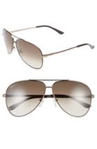 Men's Salvatore Ferragamo 60mm Aviator Sunglasses - Shiny Brown/ Dark Brown