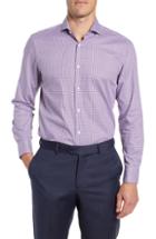 Men's Boss Mark Sharp Fit Houndstooth Dress Shirt .5l - Purple