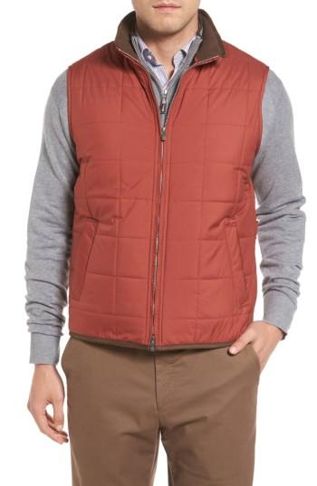 Men's Peter Millar Seneca Quilted Vest - Red