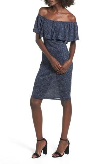 Women's Mimi Chica Off The Shoulder Ruffle Knit Dress