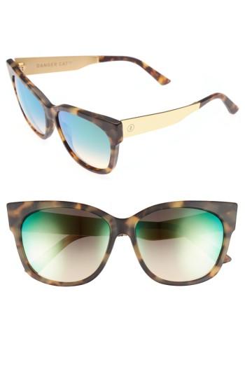Women's Electric 'danger Cat Lx' 59mm Cat Eye Sunglasses - Pineapple Tortoise/ Green