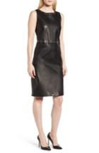 Women's Boss Syrix Leather Sheath Dress - Black