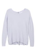 Women's Caslon Back Zip High/low Sweater - Purple