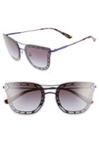 Women's Tory Burch T Wire 60mm Cat Eye Sunglasses - Black/ Dark Violet Solid