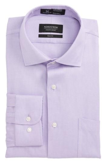 Men's Nordstrom Men's Shop Smartcare(tm) Trim Fit Oxford Dress Shirt .5 - 32/33 - Purple