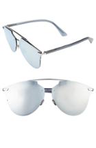 Women's Dior Reflected Prism 63mm Oversize Mirrored Brow Bar Sunglasses - Grey/ Silver Mirror