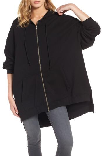Women's Hudson Jeans Oversize Fleece Hoodie - Black