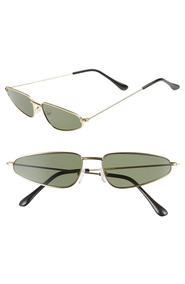 Women's Leith Angular 56mm Cat Eye Sunglasses - Gold/ Green