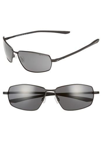 Men's Nike Pivot Eight 63mm Oversize Sunglasses - Satin Black/ Dark Grey