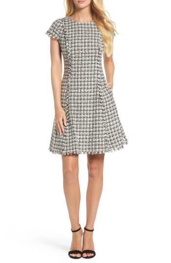 Women's Eliza J Houndstooth Fit & Flare Dress