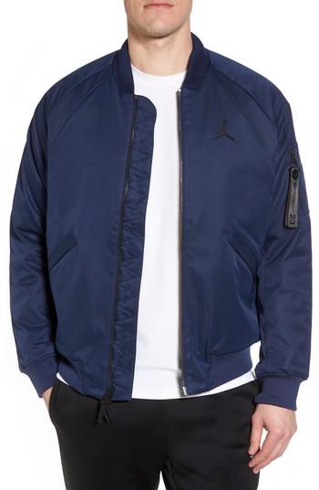 Men's Nike Jordan Sportswear Wings Ma-1 Bomber Jacket - Blue