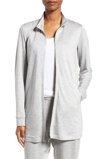 Women's Eileen Fisher Stretch Tencel Stand Collar Jacket, Size - Grey