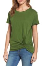 Women's Caslon Knotted Tee, Size - Green