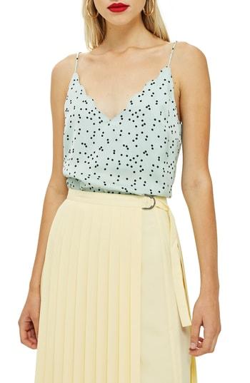 Women's Topshop Patterned Camisole Us (fits Like 0) - Green