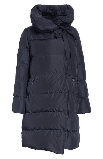 Women's Bacon Big Puffa Knee Length Down Puffer Jacket - Black