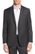 Men's Ted Baker London Jed Trim Fit Microcheck Wool Sport Coat R - Black