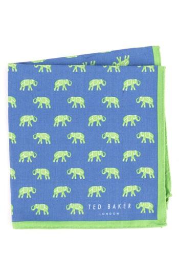 Men's Ted Baker London Elephant Pocket Square, Size - Green