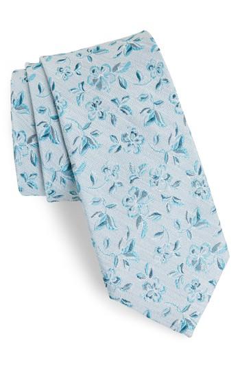 Men's Bonobos Collins Floral Silk Tie, Size - Blue