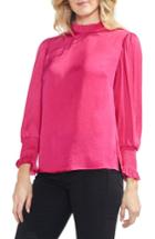 Women's Vince Camuto Ruffle Neck Satin Blouse, Size - Pink