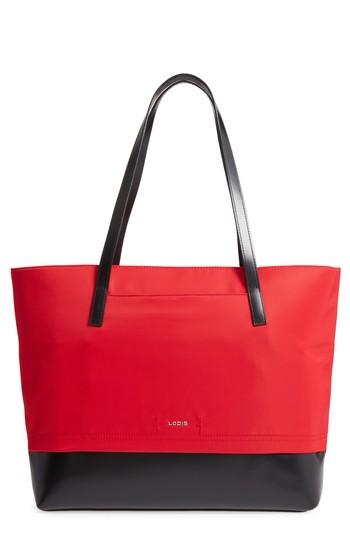 Lodis Los Angeles Kate - Fabia Under Lock & Key Nylon & Leather Tote - Red