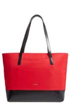 Lodis Los Angeles Kate - Fabia Under Lock & Key Nylon & Leather Tote - Red