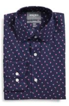 Men's Bonobos Cherry Slim Fit Stretch Floral Dress Shirt 33 - Blue
