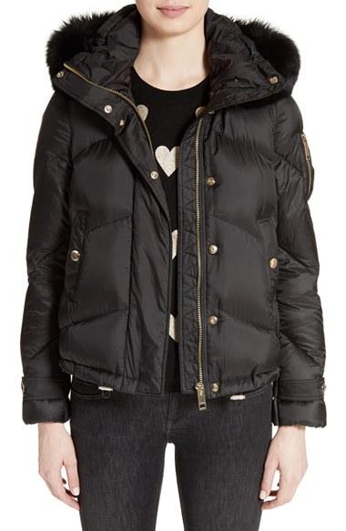 Women's Burberry Wiltondale Puffer Jacket With Genuine Fox Fur Trim