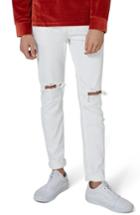 Men's Topman Ripped Skinny Jeans X 32 - White