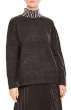 Women's Sandro Paula Beaded Neck Sweater - Grey