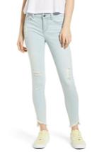 Women's Sp Black Distressed Asymmetrical Hem Skinny Jeans - Blue