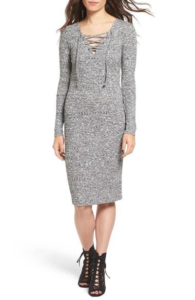 Women's Love, Fire Lace-up Rib Knit Dress