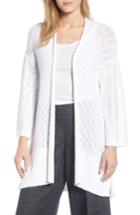 Women's Eileen Fisher Long Organic Cotton Cardigan, Size - White