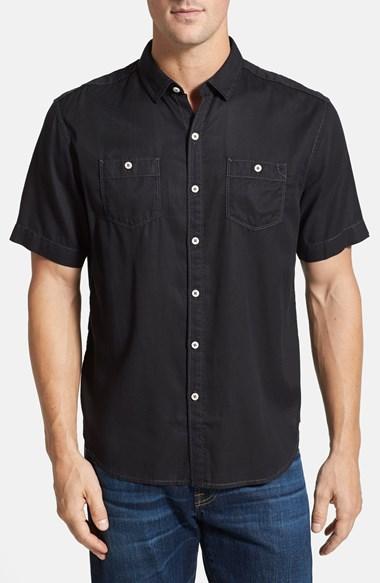 Men's Tommy Bahama 'new Twilly' Island Modern Fit Short Sleeve Twill Shirt