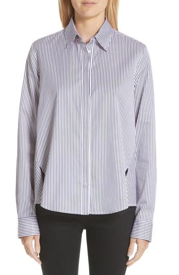 Women's Adam Lippes Stripe Cotton Jacquard Trapeze Shirt - Pink