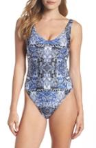 Women's Becca Americana Reversible One-piece Swimsuit - Blue