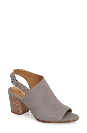 Women's Lucky Brand Obelia Block Heel Sandal .5 M - Grey
