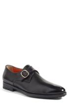 Men's Santoni 'chet' Monk Strap Loafer .5 D - Black