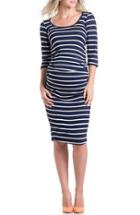 Women's Lilac Clothing Stripe Maternity Dress