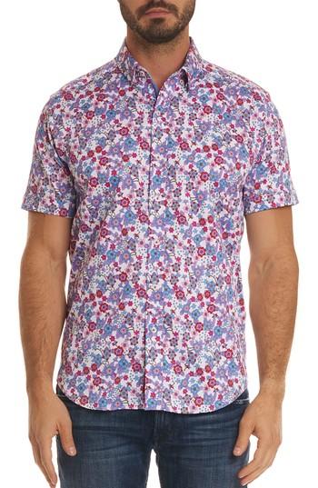 Men's Robert Graham Manzo Print Sport Shirt - White