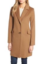 Women's Fleurette Notch Collar Wool Coat - Brown
