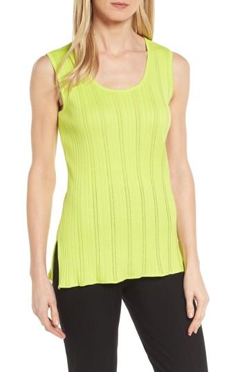 Women's Ming Wang Scoop Neck Ribbed Knit Tank - Green