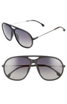 Men's Carrera Eyewear 60mm Polarized Aviator Sunglasses - Matte Black/ Grey