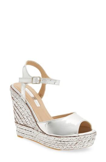Women's Lauren Lorraine Lina Platform Wedge Sandal .5 M - Metallic