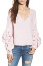 Women's Bp. Balloon Sleeve Poplin Blouse, Size - Pink