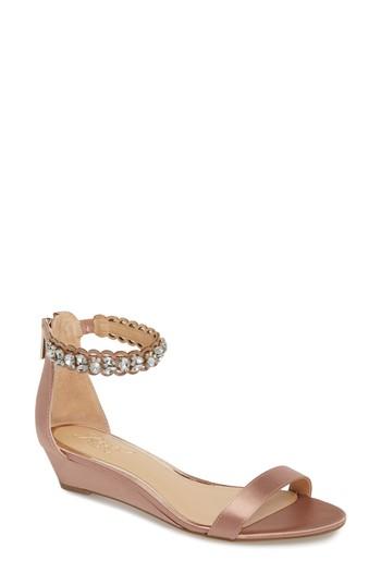 Women's Jewel Badgley Mischka Ginger Wedge Sandal M - Metallic