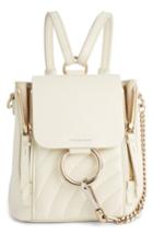 Chloe Faye Quilted Leather Backpack - White