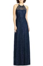Women's Dessy Collection Sequin Lace Halter Gown