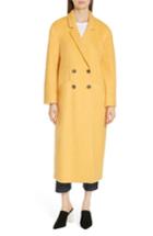 Women's Cinq A Sept Maya Long Double-breasted Coat - Yellow
