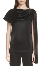 Women's St. John Collection Attached Scarf Liquid Satin Top - Black