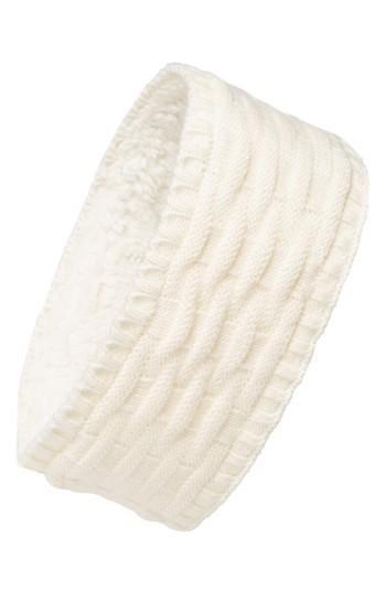 Echo Cross Cable Knit Headband, Size - White